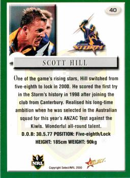 2000 Select #40 Scott Hill Back